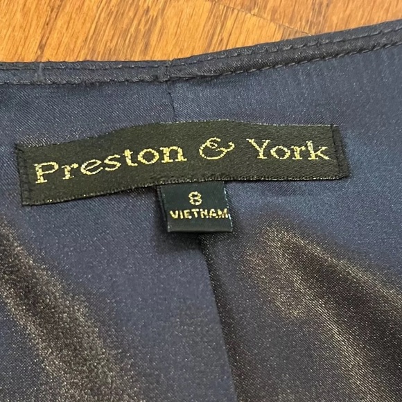 Preston and York Elegant Dark Blue Skirt Suit Set Sz 8 - Picture 4 of 4